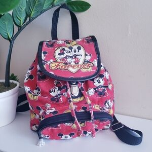 Vintage 90's Minnie/Mickey FOREVER Mini Monogram Canvas Backpack O/S